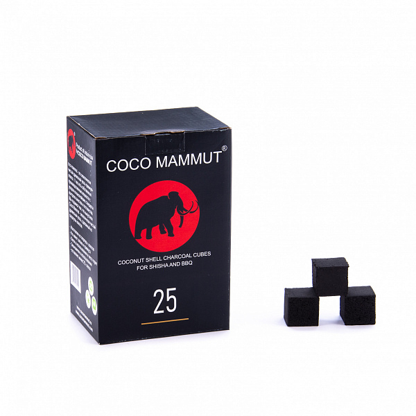Уголь Cocomammut 25мм для кальяна - 1кг (72 шт) в Турции