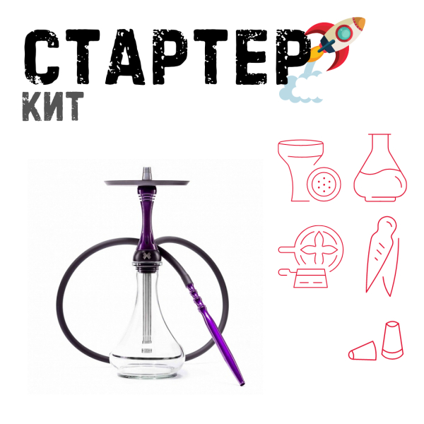 Набор с кальяном  Alpha Hookah X Purple ТОЛЬКО НЕОБХОДИМОЕ в Турции