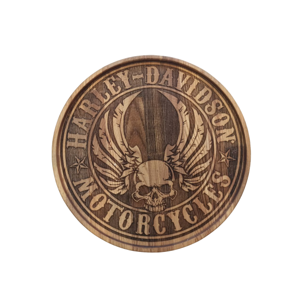 ХукаСтол Поднос Harley Davidson (Коричневый, Бук) для кальяна в Турции