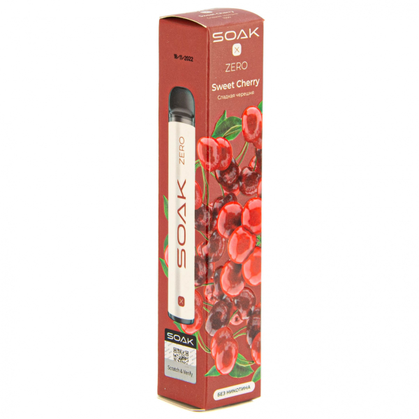 SOAK X ZERO Sweet cherry 1500 затяжек (без никотина) в Турции