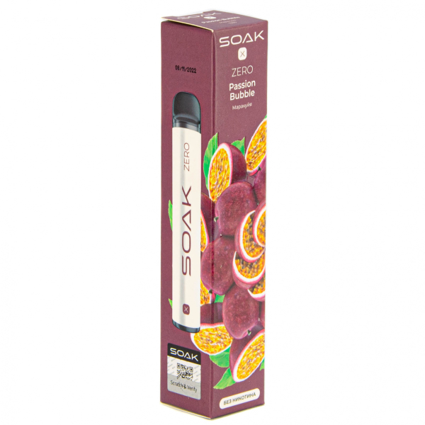SOAK X ZERO Passion bubble 1500 затяжек (без никотина) в Турции