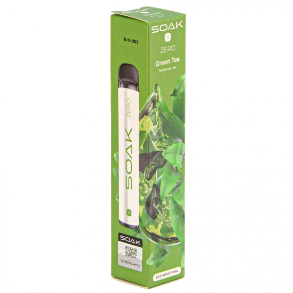 SOAK X ZERO Green tea 1500 затяжек (без никотина) в Турции