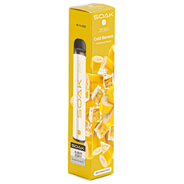 SOAK X ZERO Cold banana 1500 затяжек (без никотина) в Турции