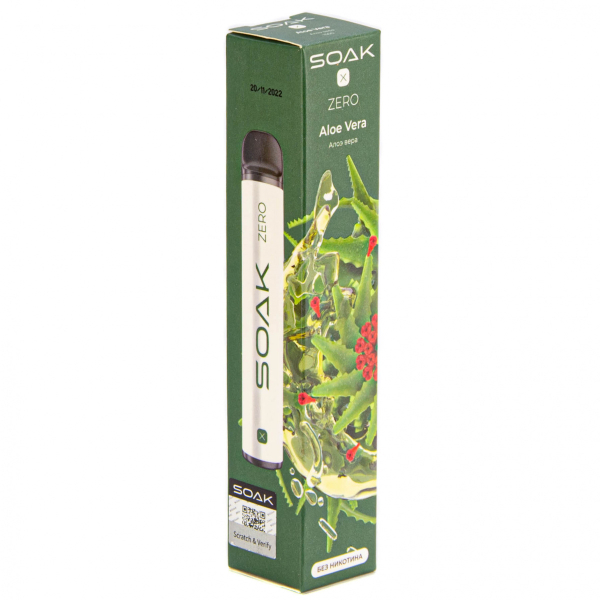 SOAK X ZERO Aloe vera 1500 затяжек (без никотина) в Турции