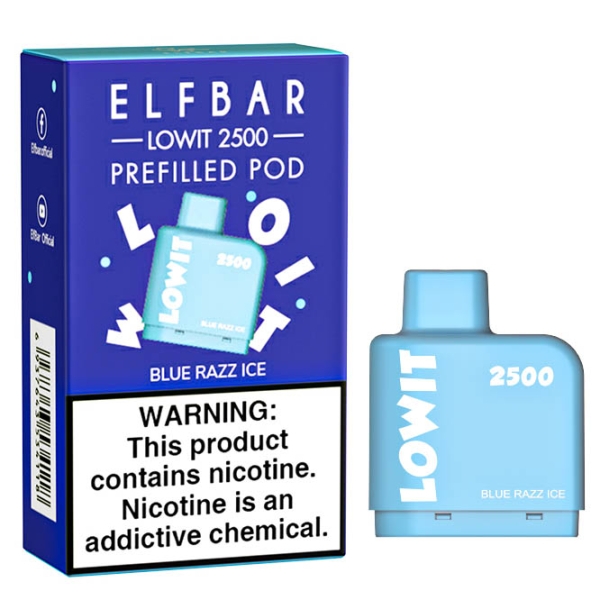 Картридж Elf Bar Lowit 2500 20 мг, 6 мл (Blue Razz Ice) в Турции