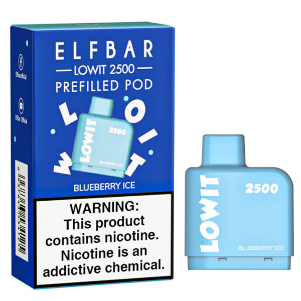 Картридж Elf Bar Lowit 2500 20 мг, 6 мл (Blueberry Ice) в Турции