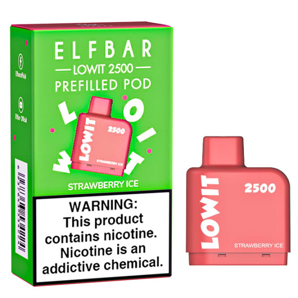 Картридж Elf Bar Lowit 2500 20 мг, 6 мл (Strawberry Ice) в Турции