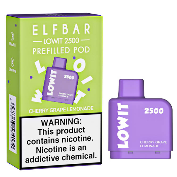 Картридж Elf Bar Lowit 2500 20 мг, 6 мл (Cherry Grape Lemonade) в Турции