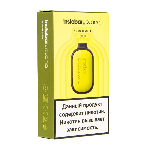Plonq Instabar Лимон Мята (5000 Затяжек) 20 Мг в Турции