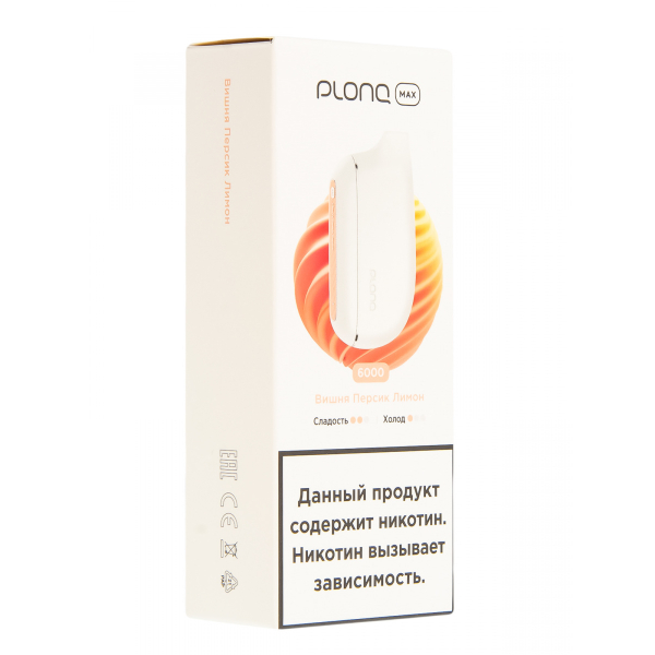 Plonq Max Вишня Персик Лимон (6000 Затяжек) 20 Мг в Турции