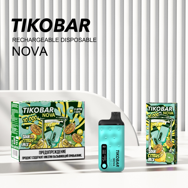 Электронка Tikobar Nova Кислый Цитрусовый Микс 10000 Затяжек в Турции