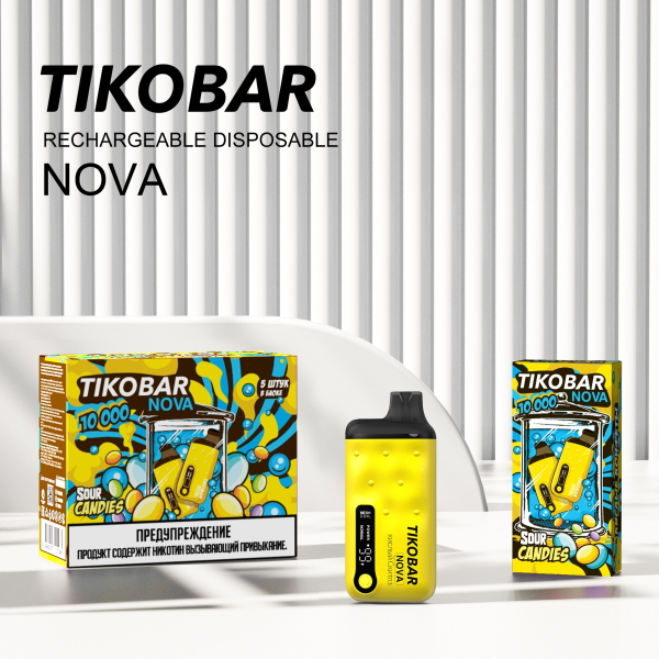 Электронка Tikobar Nova Кислые Конфеты 10000 Затяжек в Турции