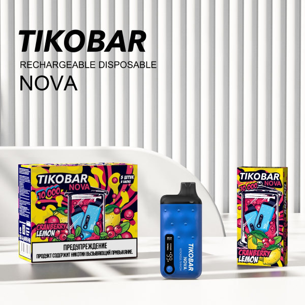 Электронка Tikobar Nova Клюква Лимон 10000 Затяжек в Турции