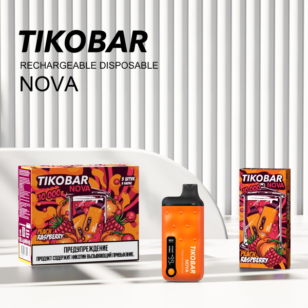 Электронка Tikobar Nova Персик Малина 10000 Затяжек в Турции