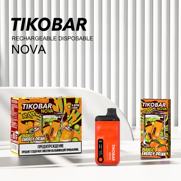 Электронка Tikobar Nova Манго Энергетик 10000 Затяжек в Турции