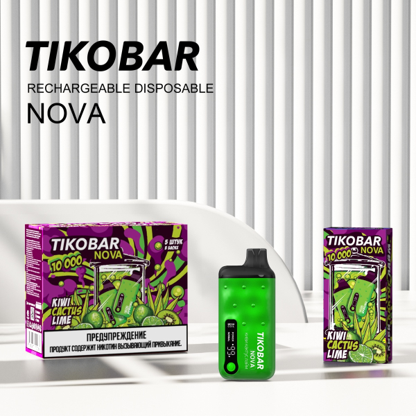 Электронка Tikobar Nova Киви Кактус Лайм 10000 Затяжек в Турции
