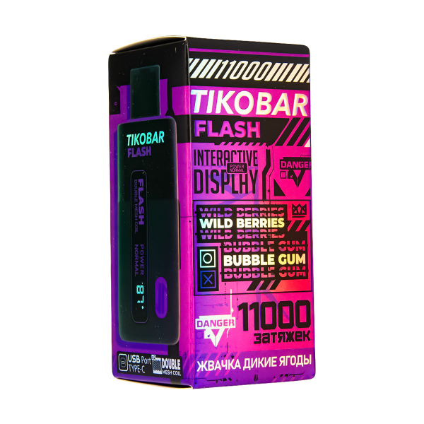 Электронка Tikobar Flash Жвачка Дикие Ягоды 11000 Затяжек в Турции