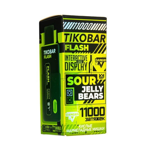 Электронка Tikobar Flash Кислые Мармеладные Мишки 11000 Затяжек в Турции