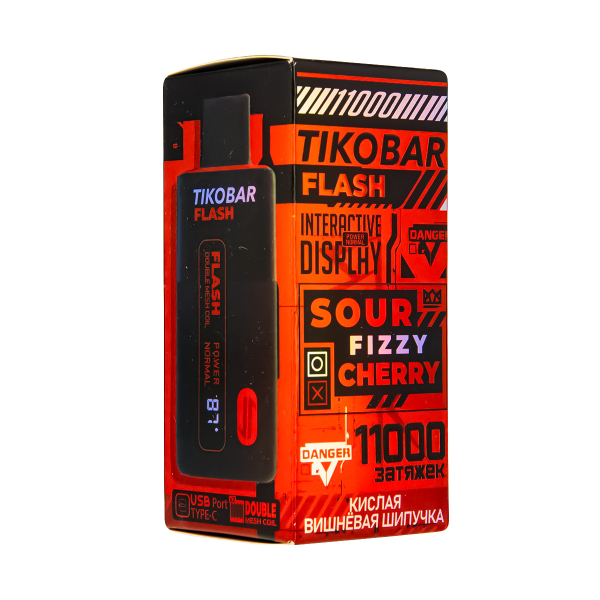 Электронка Tikobar Flash Кислая Вишнёвая Шипучка 11000 Затяжек в Турции
