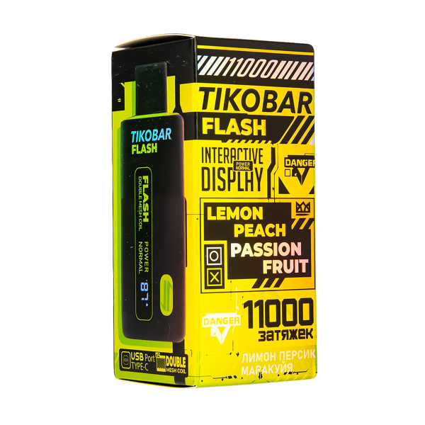 Электронка Tikobar Flash Лимон Персик Маракуйя 11000 Затяжек в Турции