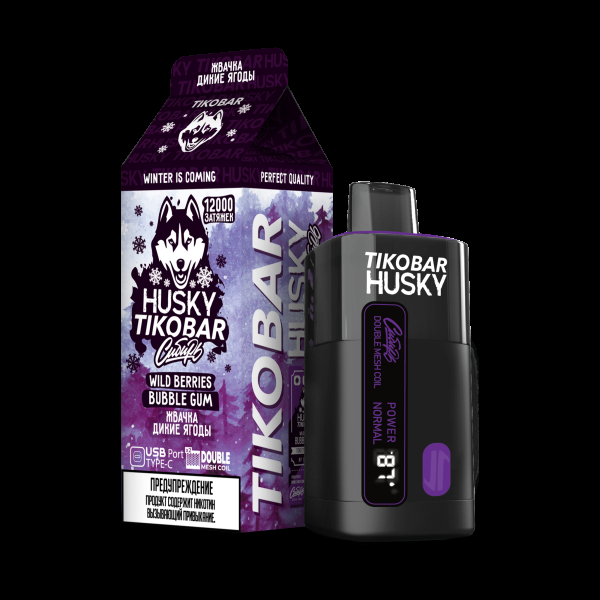 Электронка Tikobar Husky Сибирь Жвачка Дикие Ягоды 12000 Затяжек в Турции