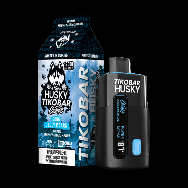Электронка Tikobar Husky Сибирь Кислые Мармеладные Мишки 12000 Затяжек в Турции