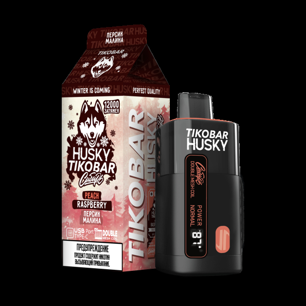 Электронка Tikobar Husky Сибирь Персик Малина 12000 Затяжек в Турции