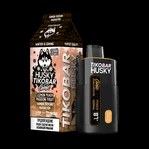 Электронка Tikobar Husky Сибирь Лимон Персик Маракуйя 12000 Затяжек в Турции