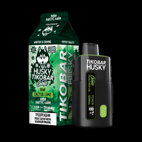 Электронка Tikobar Husky Сибирь Киви Кактус Лайм 12000 Затяжек в Турции