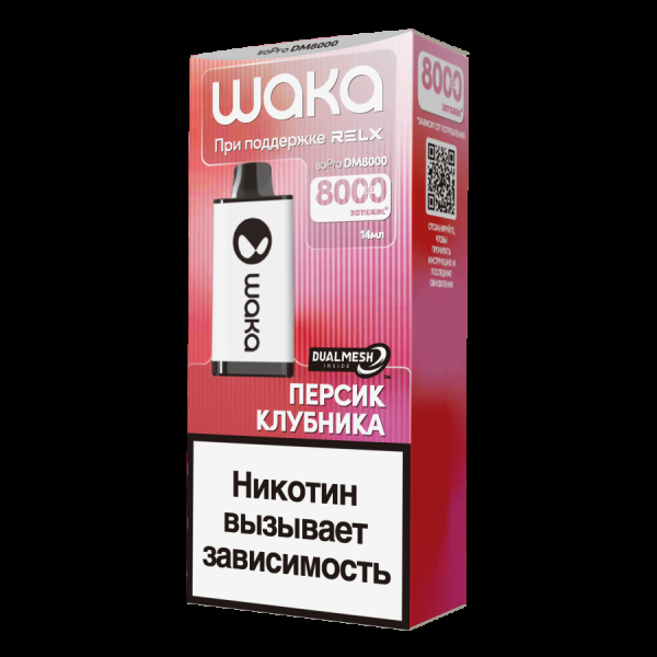 Электронка Waka Персик Клубника (8000 Затяжек) в Турции