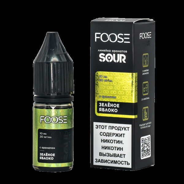 Жидкость Foose Sour Зелёное Яблоко 10 Мл в Турции