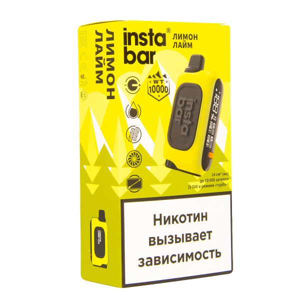 Электронка Plonq Instabar Лимон Лайм (10000 Затяжек) 20 Мг в Турции