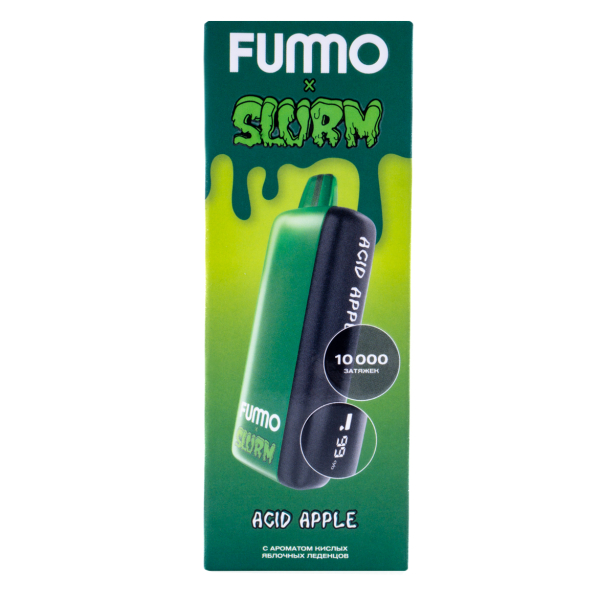 Электронка Fummo Indic Slurm Кислые Яблочные Леденцы (10 000 Затяжек) в Турции