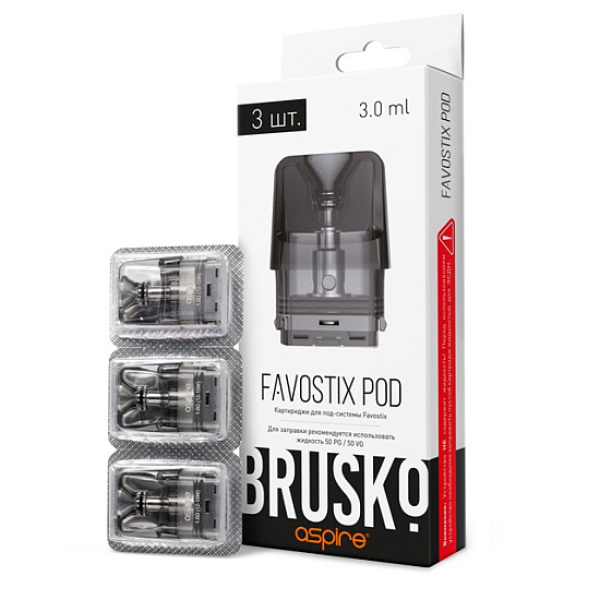 Сменный Картридж Brusko Favostix 0.6 Ом, Упак. 3 Шт в Турции