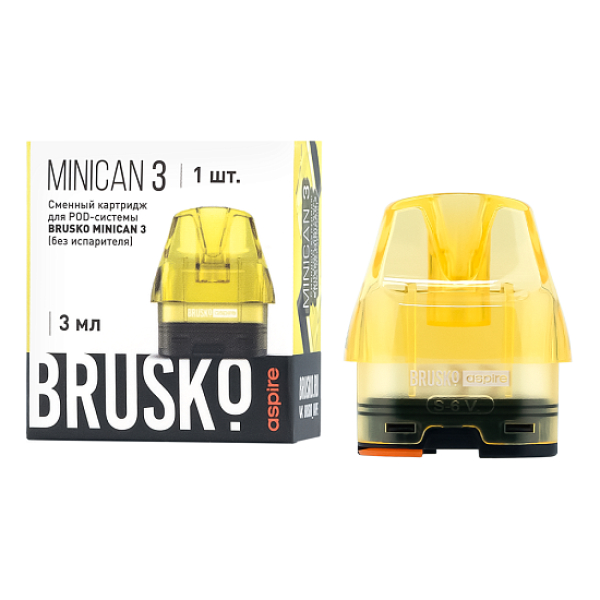 Сменный Картридж Brusko Minican 3, (Жёлтый), 3 Мл, Упак. 1 Шт в Турции