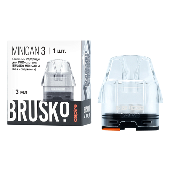 Сменный Картридж Brusko Minican 3, (Прозрачный), 3 Мл, Упак. 1 Шт в Турции