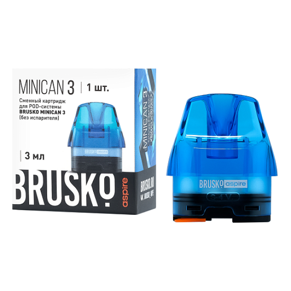 Сменный Картридж Brusko Minican 3, (Синий), 3 Мл, Упак. 1 Шт в Турции