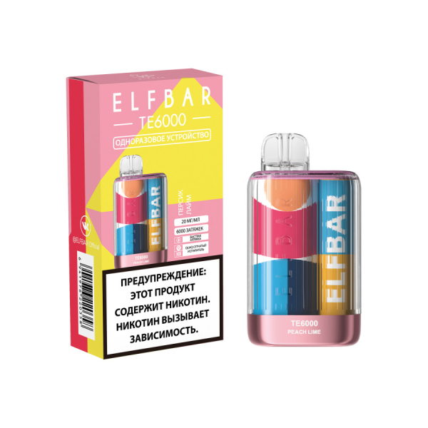ЭСДН ELF BAR Te Персик Лайм 6000 затяжек в Турции