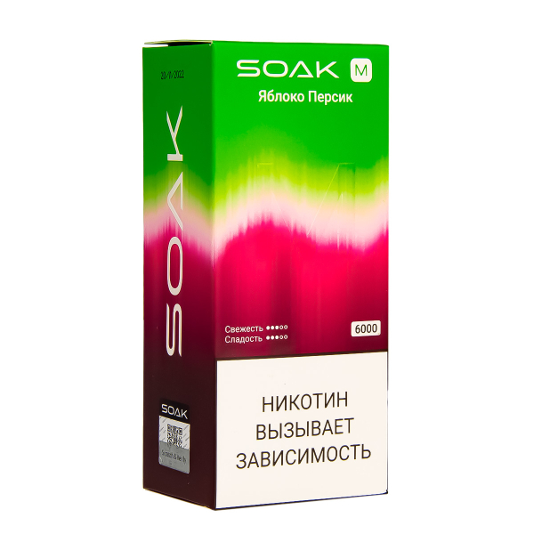 ЭСДН SOAK M Apple Peach Bonbon 6000 тяг в Турции