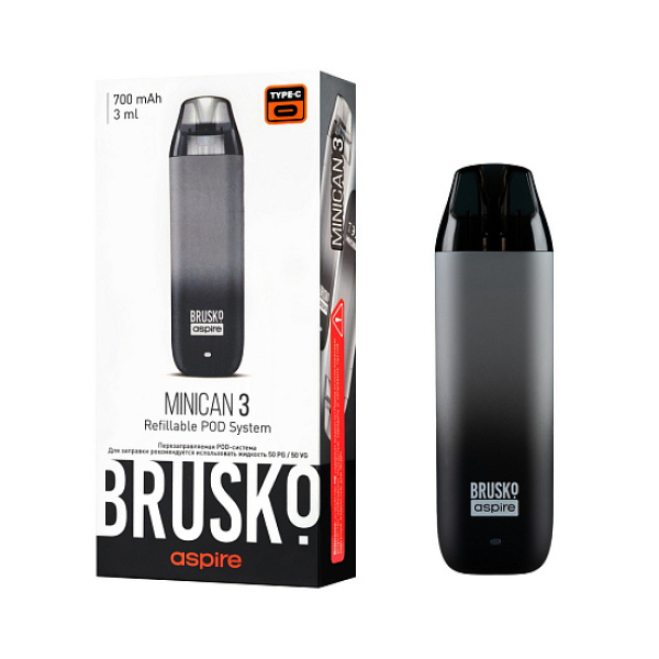 POD-система Brusko Minican 3 черный,серый в Турции