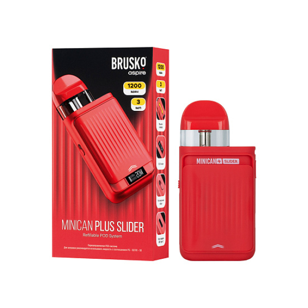 POD-система Brusko Minican Plus Slider Красный в Турции
