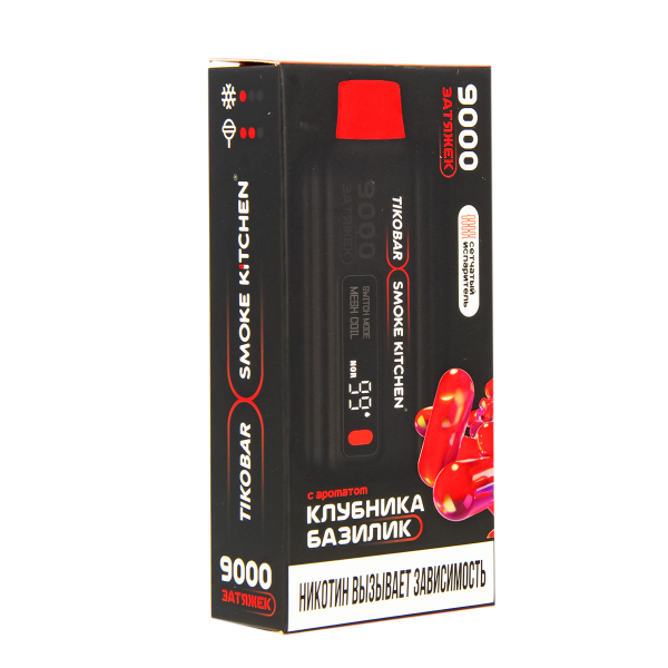Электронка Tikobar X Smoke Kitchen Solo Клубника Базилик 9000 тяг в Турции
