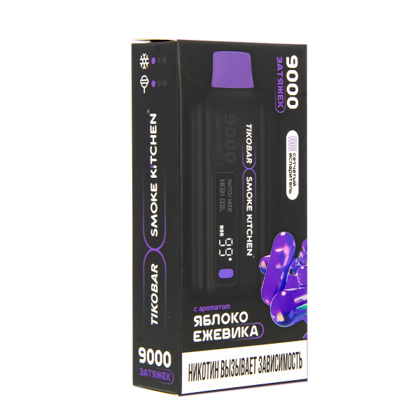 Электронка Tikobar X Smoke Kitchen Solo Яблоко Ежевика 9000 тяг в Турции
