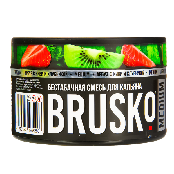 Бестабачная смесь Brusko Medium Арбуз С Киви И Клубникой 250 грамм в Турции