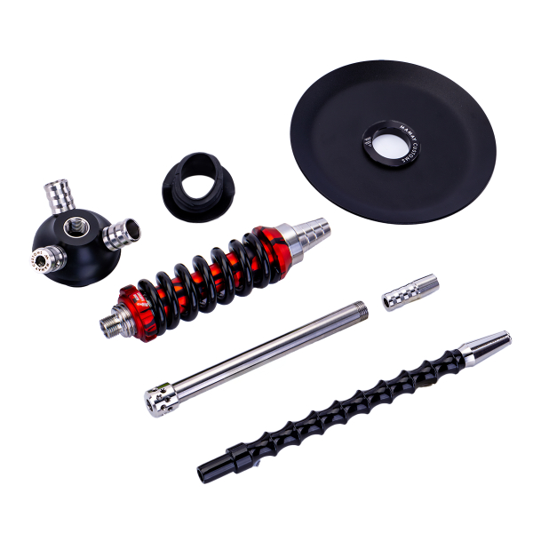 Кальян Mamay Customs Coilover Micro Чёрно Красный Сплеш в Турции