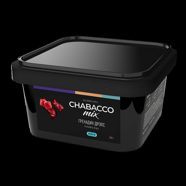 Бестабачная смесь Chabacco Mix Grenadine Drops Гренадин Дропс  Medium 200 грамм в Турции