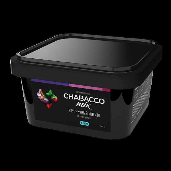 Бестабачная смесь Chabacco Mix Strawberry Mojito Клубничный Мохито  Medium 200 грамм в Турции