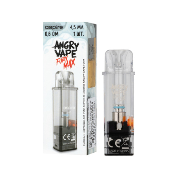 Картридж Angry Vape Fury Max Белый 45 мл 0.6 Ом ( 1 шт.) в Турции