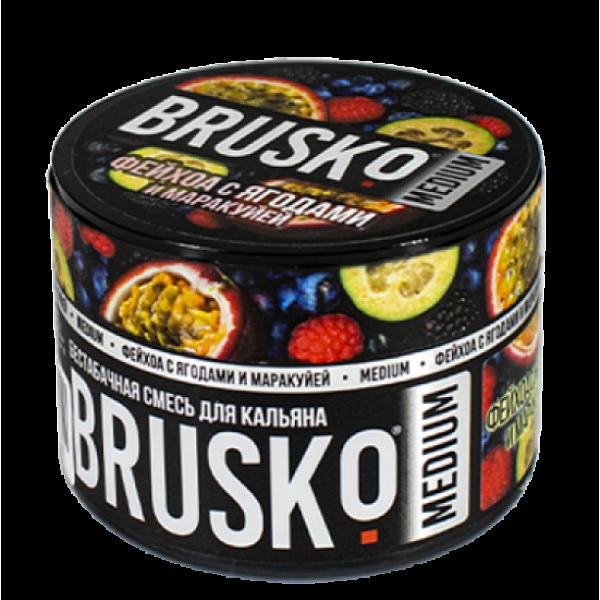 Бестабачная смесь Brusko Zero Фейхоа С Ягодами И Маракуйей 50 грамм в Турции